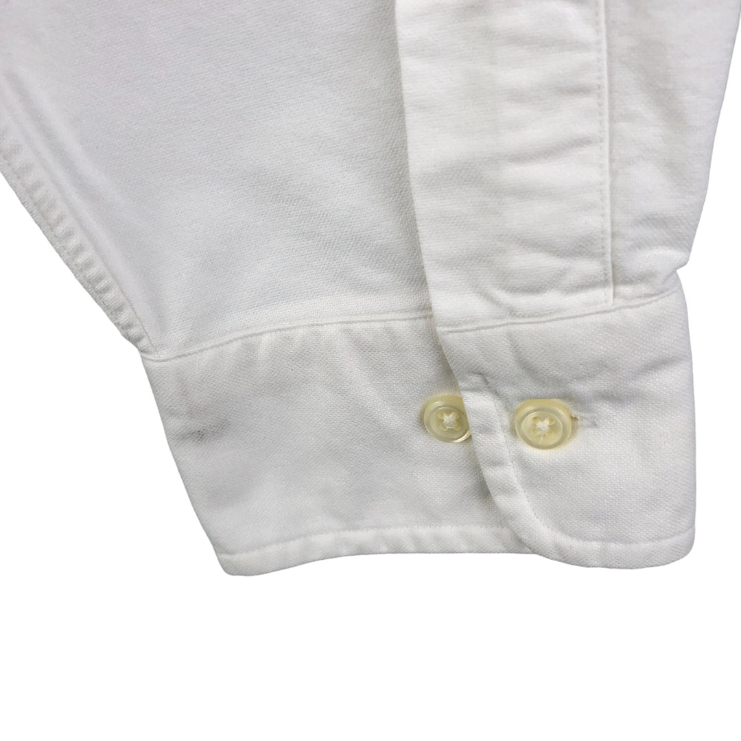 Ralph Lauren YARMOUTH long sleeve button down shirt, men's size M cotton white type Vintage Second Hand
