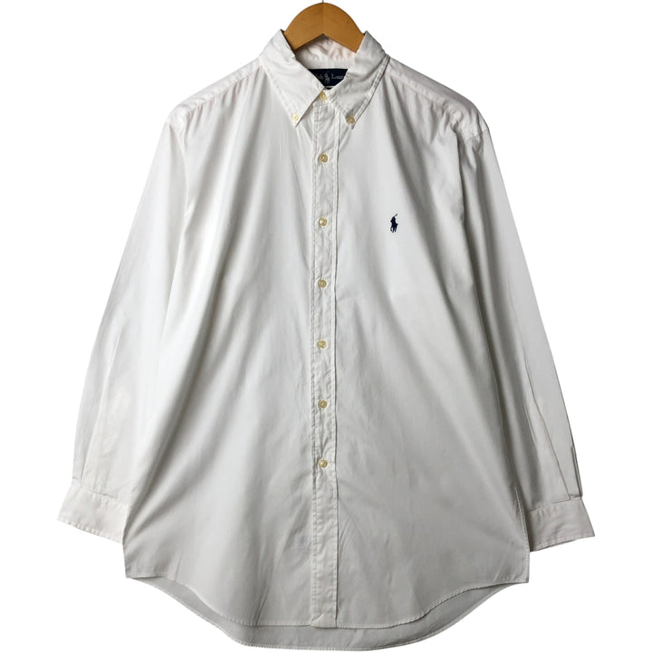 Ralph Lauren YARMOUTH long sleeve button down shirt, men's size M cotton white type Vintage Second Hand