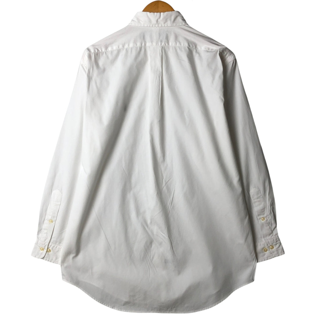 Ralph Lauren YARMOUTH long sleeve button down shirt, men's size M cotton white type Vintage Second Hand