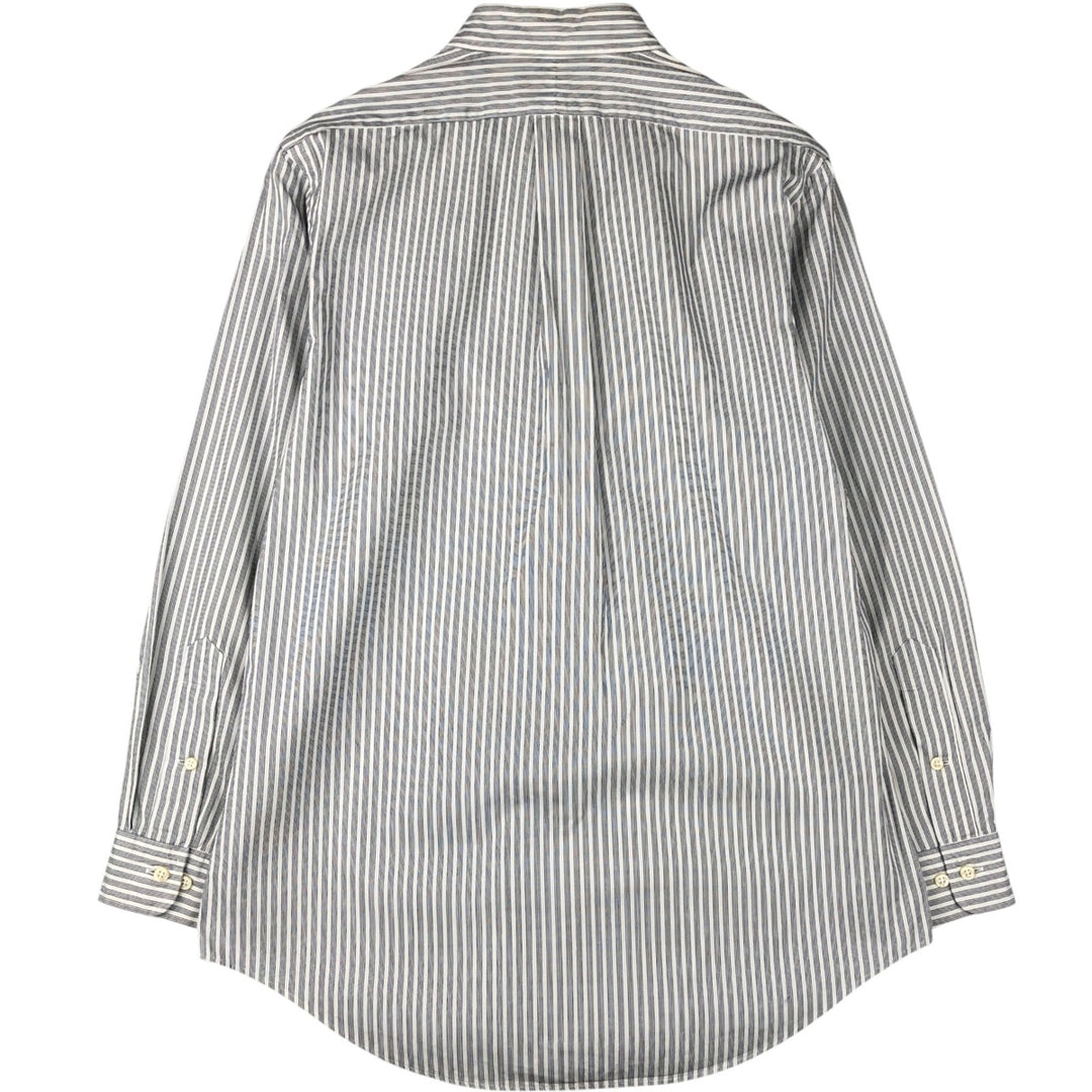 Ralph Lauren CUSTOM FIT long sleeve button down striped shirt men's size M cotton pale white type Vintage Second Hand