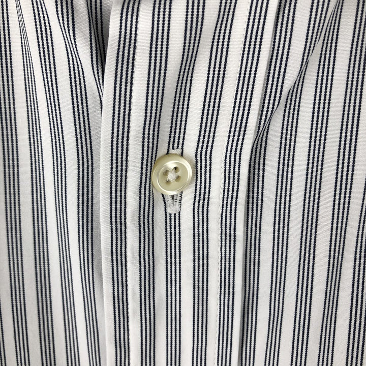 Ralph Lauren CUSTOM FIT long sleeve button down striped shirt men's size M cotton pale white type Vintage Second Hand