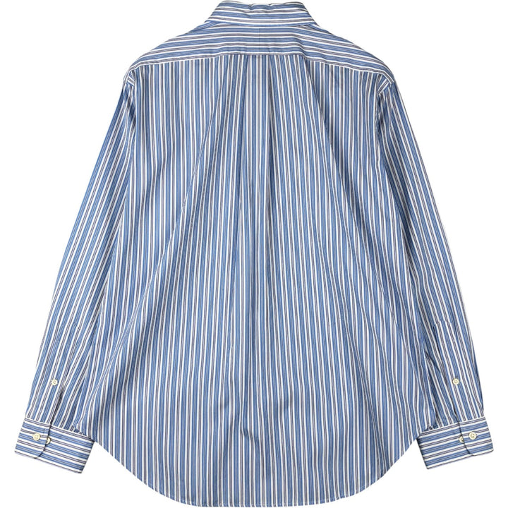 Ralph Lauren CUSTOM FIT long sleeve button down striped shirt men's size L cotton Blue type light blue Vintage Second Hand