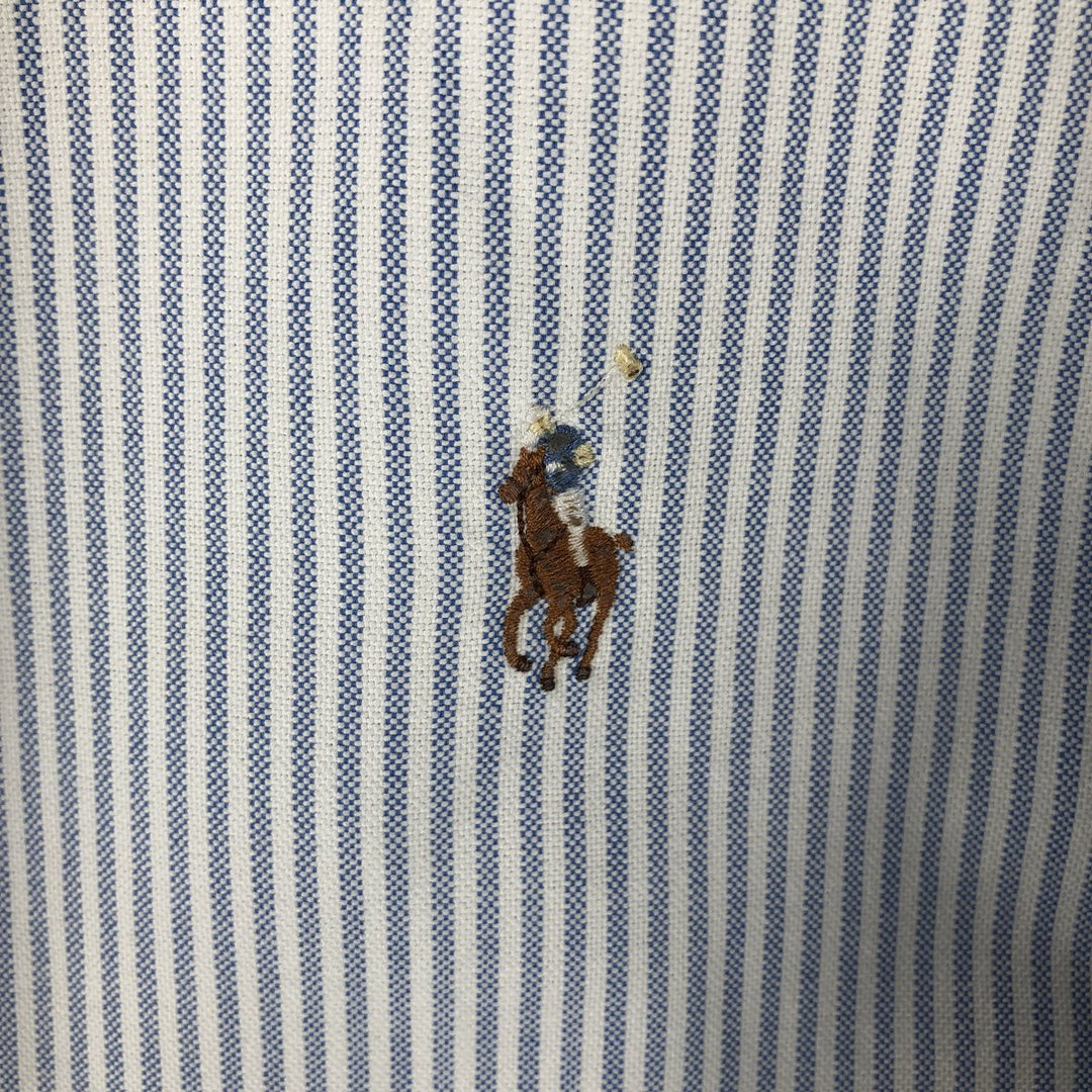 Ralph Lauren BLAKE long sleeve button-down striped shirt, men's size L cotton Blue type light blue Vintage Second Hand