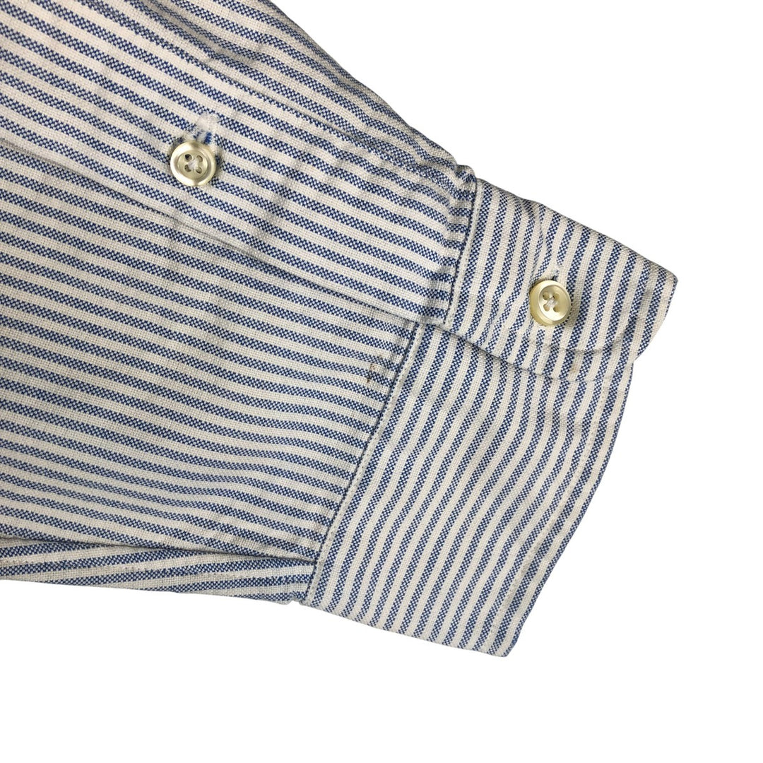 Ralph Lauren BLAKE long sleeve button-down striped shirt, men's size L cotton Blue type light blue Vintage Second Hand