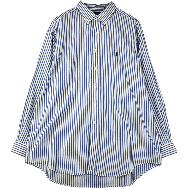 Ralph Lauren YARMOUTH Long Sleeve Button-Down Striped Shirt, Men's XL cotton white type Vintage Second Hand