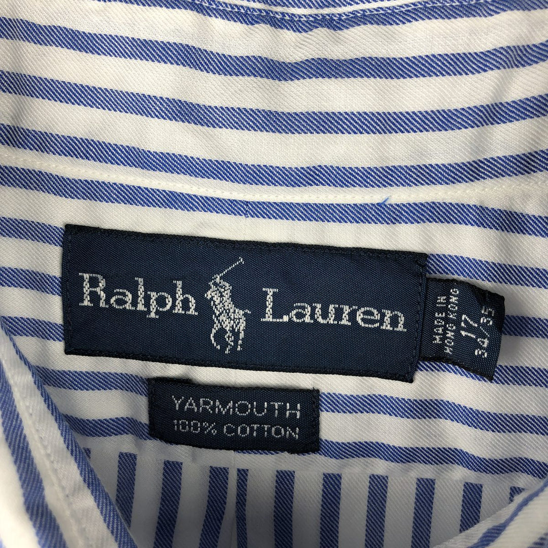 Ralph Lauren YARMOUTH Long Sleeve Button-Down Striped Shirt, Men's XL cotton white type Vintage Second Hand