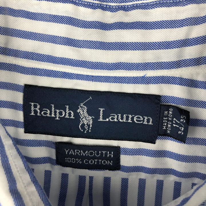 Ralph Lauren YARMOUTH Long Sleeve Button-Down Striped Shirt, Men's XL cotton white type Vintage Second Hand
