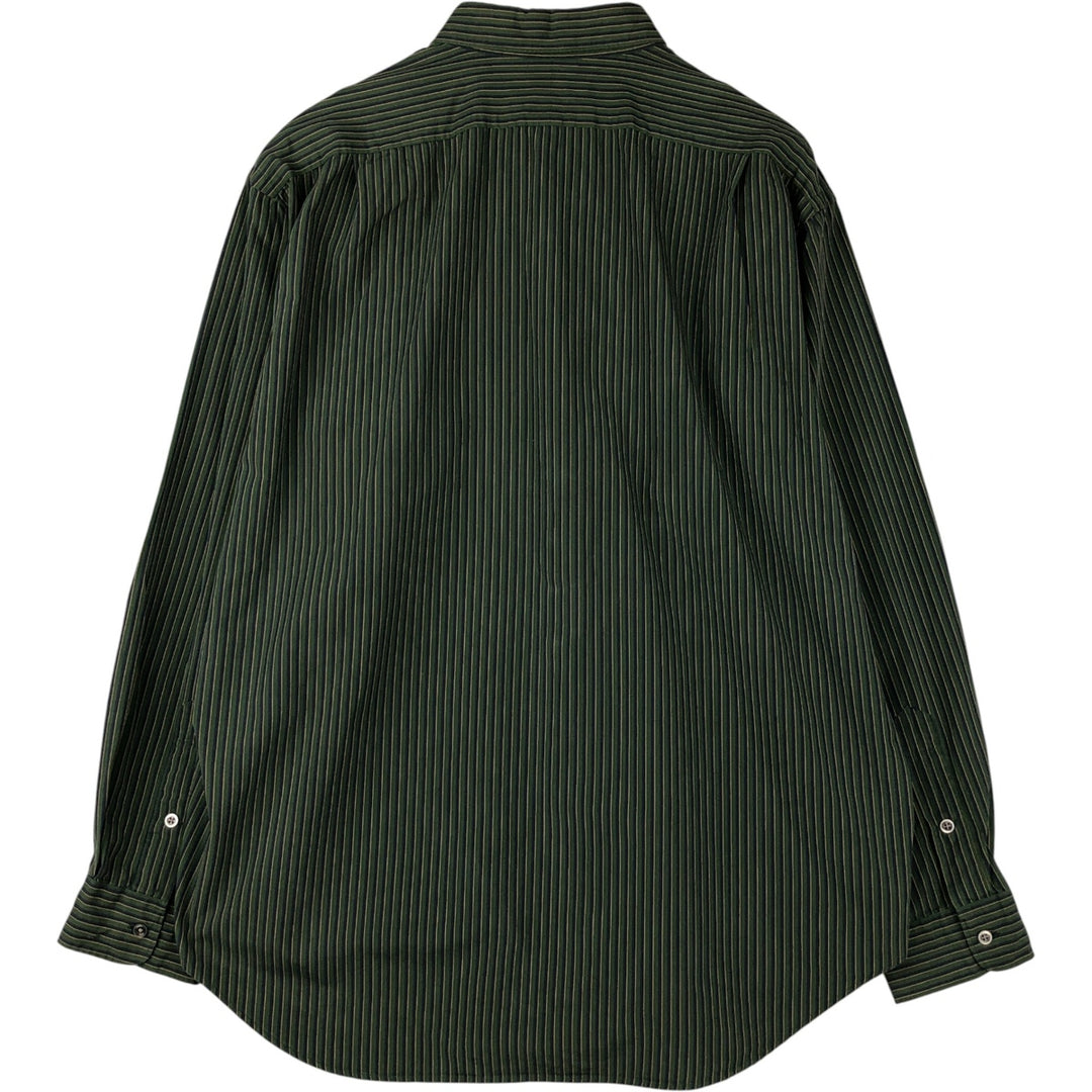 Ralph Lauren POLO by Ralph Lauren MARLOWE long-sleeved cotton striped shirt, men's size XL cotton Green type dark green Vintage Second Hand