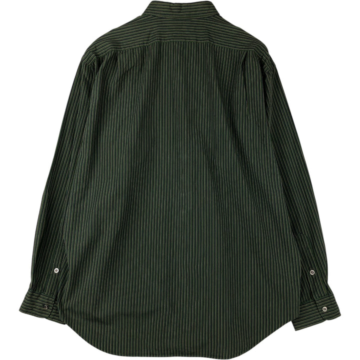 Ralph Lauren POLO by Ralph Lauren MARLOWE long-sleeved cotton striped shirt, men's size XL cotton Green type dark green Vintage Second Hand