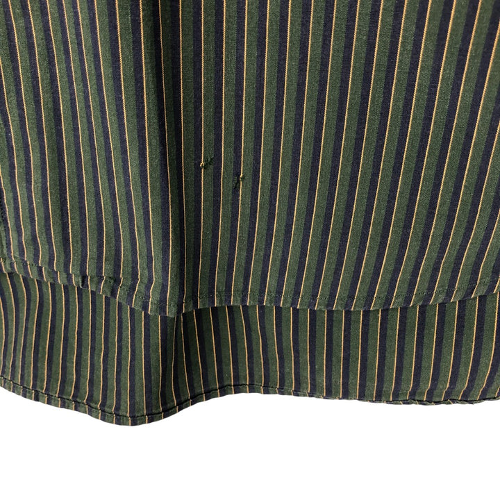 Ralph Lauren POLO by Ralph Lauren MARLOWE long-sleeved cotton striped shirt, men's size XL cotton Green type dark green Vintage Second Hand