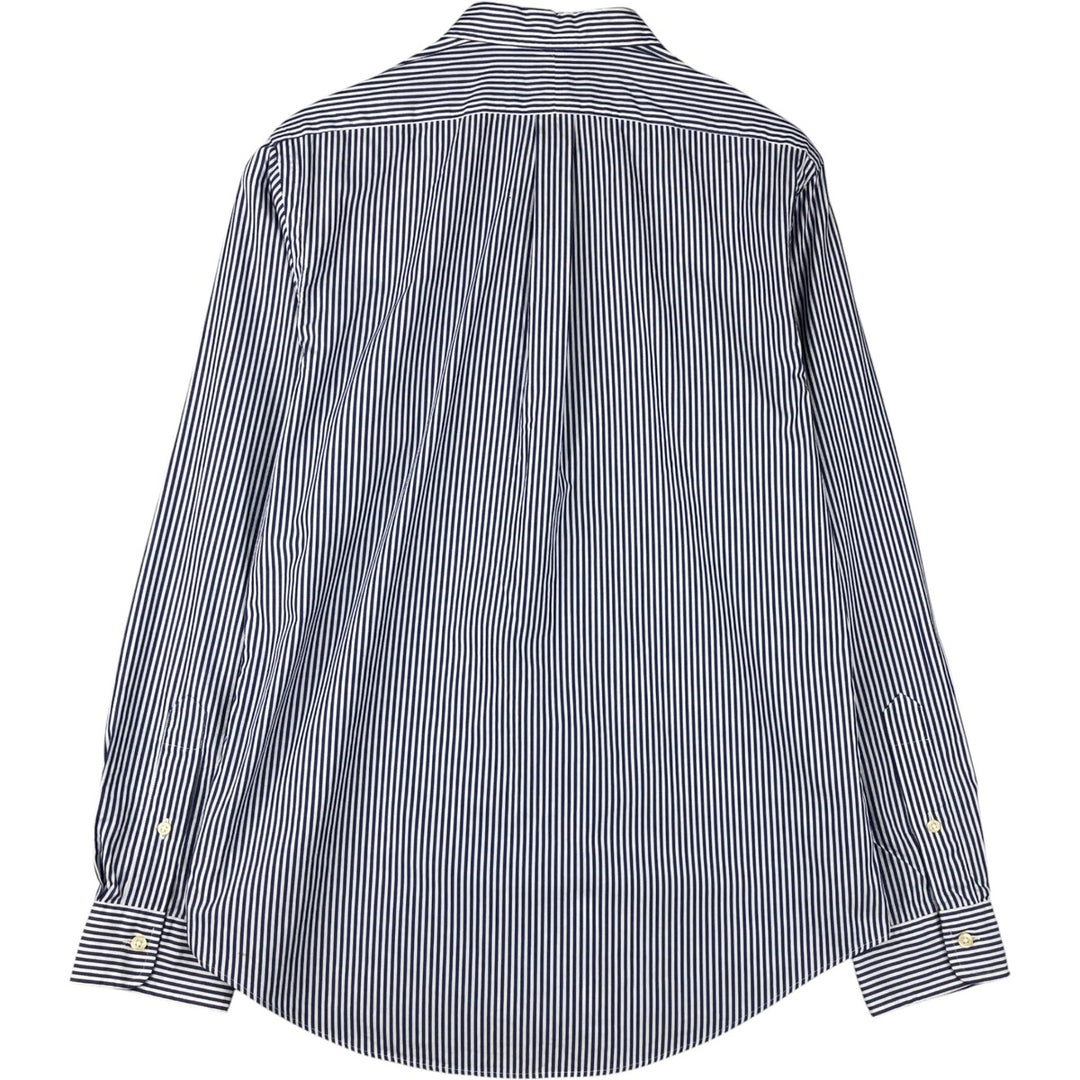 Ralph Lauren Slim Fit Long Sleeve Button-Down Striped Shirt, Men's Size L cotton Navy blue Vintage Second Hand