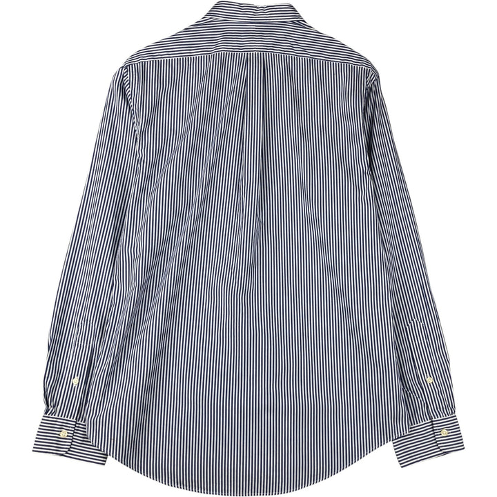 Ralph Lauren Slim Fit Long Sleeve Button-Down Striped Shirt, Men's Size L cotton Navy blue Vintage Second Hand