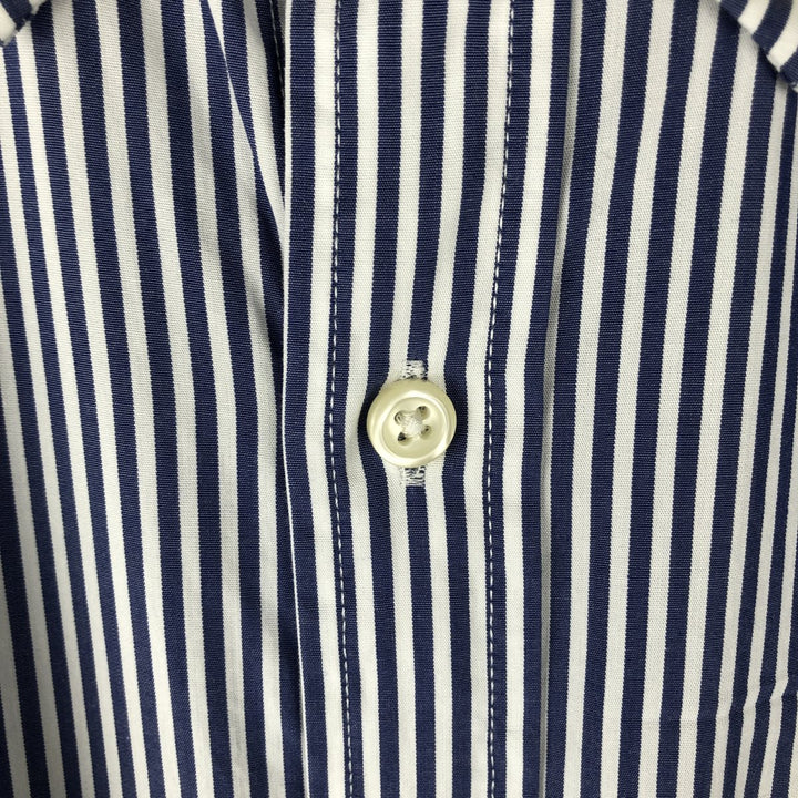 Ralph Lauren Slim Fit Long Sleeve Button-Down Striped Shirt, Men's Size L cotton Navy blue Vintage Second Hand