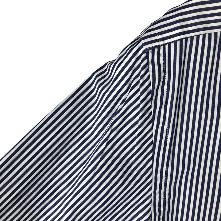 Ralph Lauren Slim Fit Long Sleeve Button-Down Striped Shirt, Men's Size L cotton Navy blue Vintage Second Hand