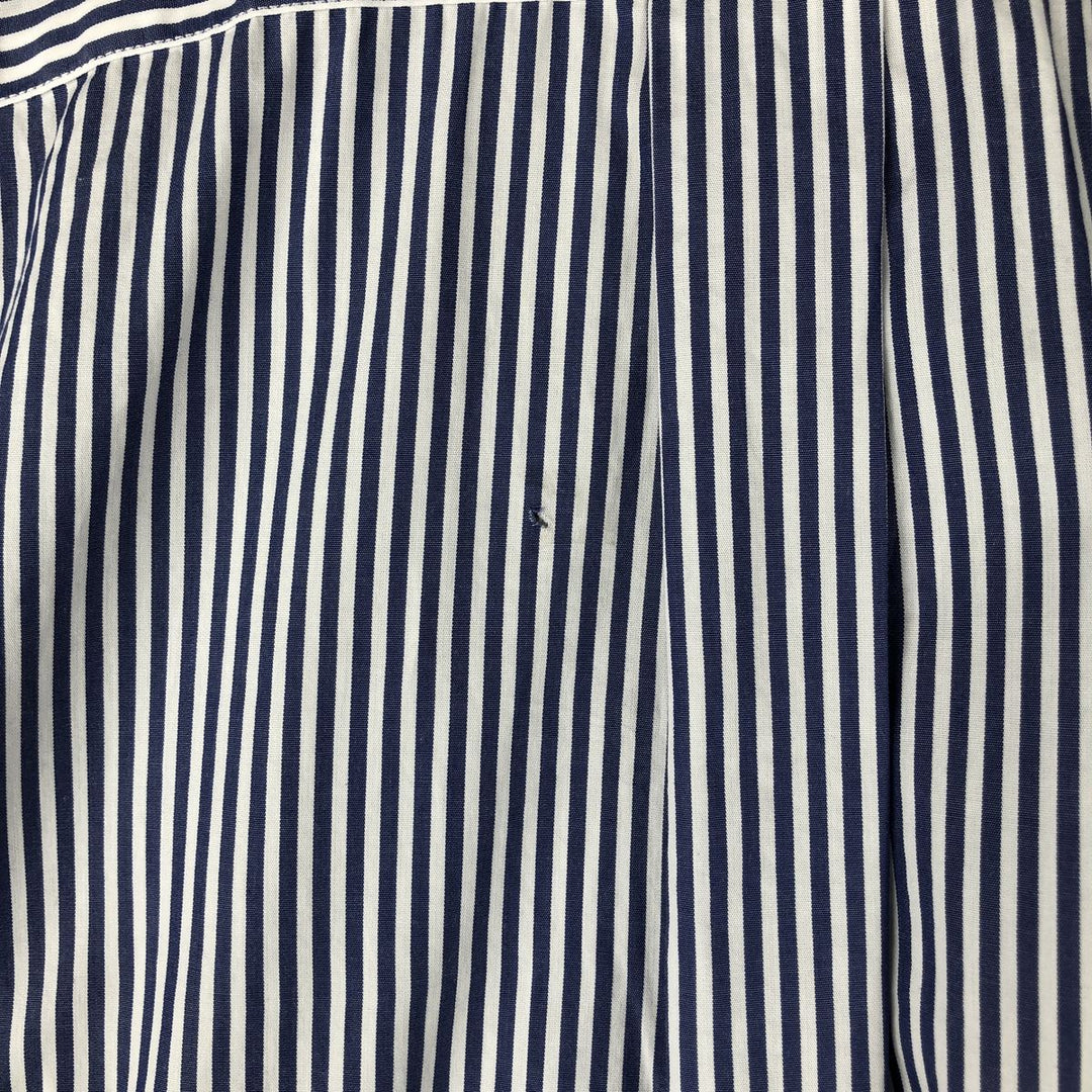 Ralph Lauren Slim Fit Long Sleeve Button-Down Striped Shirt, Men's Size L cotton Navy blue Vintage Second Hand