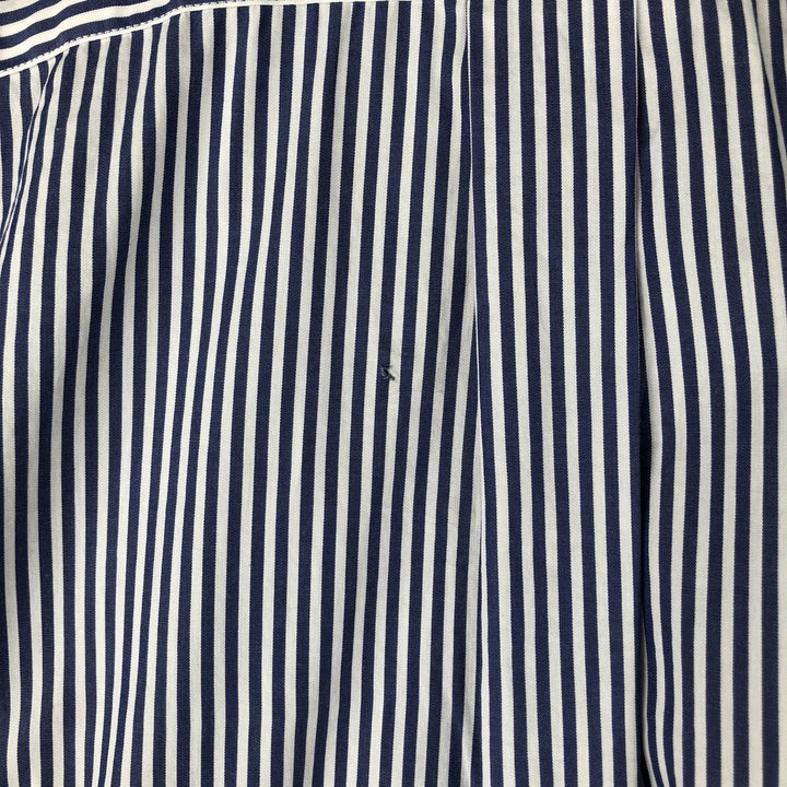 Ralph Lauren Slim Fit Long Sleeve Button-Down Striped Shirt, Men's Size L cotton Navy blue Vintage Second Hand