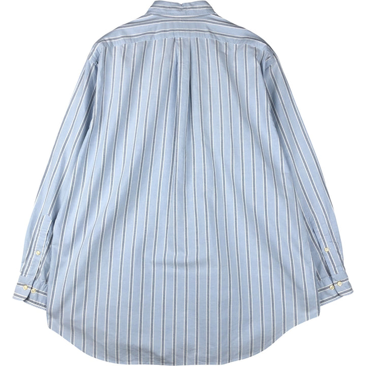 Ralph Lauren YARMOUTH Long Sleeve Button-Down Striped Shirt, Men's XL cotton Blue type light blue Vintage Second Hand