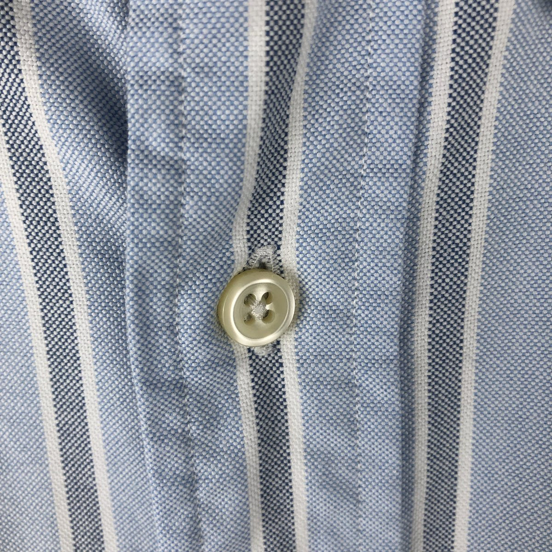 Ralph Lauren YARMOUTH Long Sleeve Button-Down Striped Shirt, Men's XL cotton Blue type light blue Vintage Second Hand