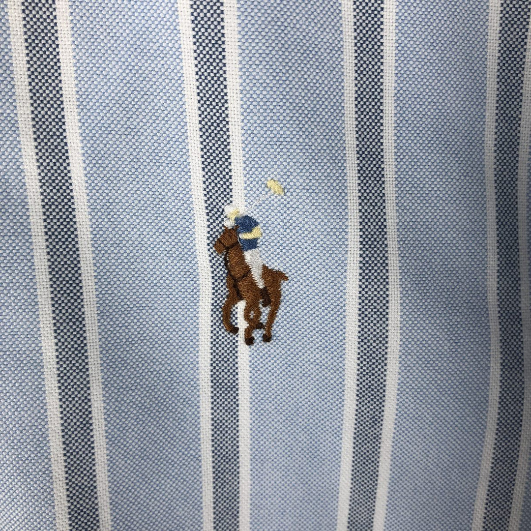Ralph Lauren YARMOUTH Long Sleeve Button-Down Striped Shirt, Men's XL cotton Blue type light blue Vintage Second Hand