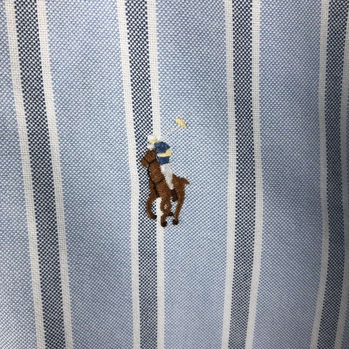 Ralph Lauren YARMOUTH Long Sleeve Button-Down Striped Shirt, Men's XL cotton Blue type light blue Vintage Second Hand