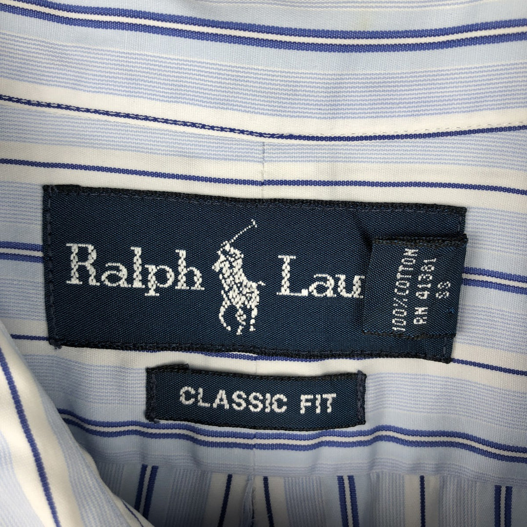 Ralph Lauren Classic Fit Long Sleeve Button Down Striped Shirt Men's XL cotton Blue type light blue Vintage Second Hand