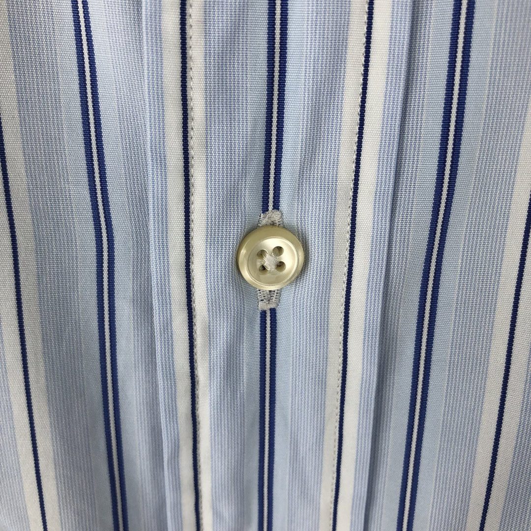 Ralph Lauren Classic Fit Long Sleeve Button Down Striped Shirt Men's XL cotton Blue type light blue Vintage Second Hand