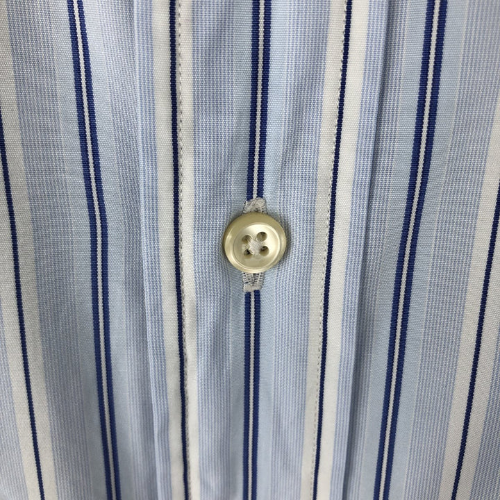 Ralph Lauren Classic Fit Long Sleeve Button Down Striped Shirt Men's XL cotton Blue type light blue Vintage Second Hand