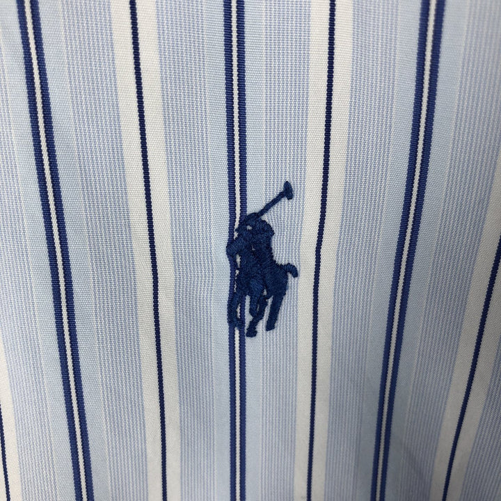 Ralph Lauren Classic Fit Long Sleeve Button Down Striped Shirt Men's XL cotton Blue type light blue Vintage Second Hand
