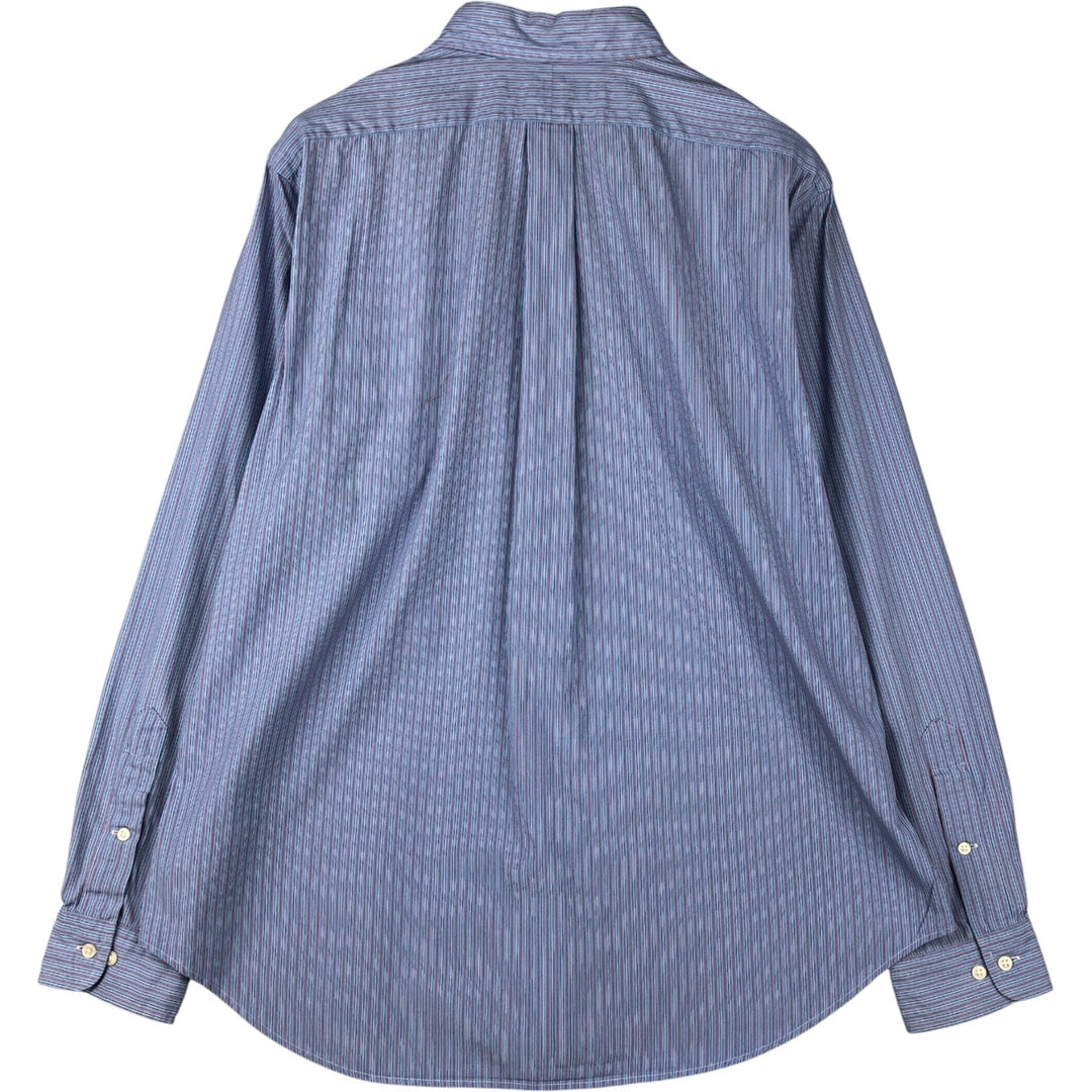 Ralph Lauren Classic Fit Long Sleeve Button Down Striped Shirt, Men's Size L cotton blue type Vintage Second Hand
