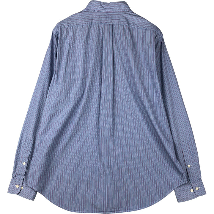 Ralph Lauren Classic Fit Long Sleeve Button Down Striped Shirt, Men's Size L cotton blue type Vintage Second Hand