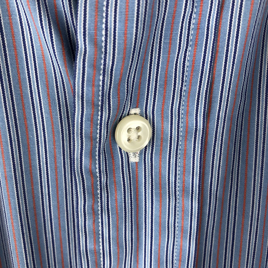 Ralph Lauren Classic Fit Long Sleeve Button Down Striped Shirt, Men's Size L cotton blue type Vintage Second Hand