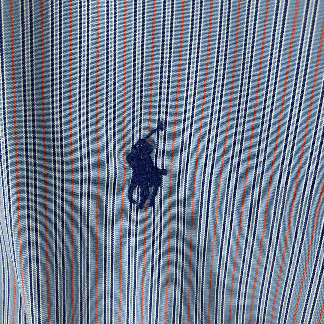 Ralph Lauren Classic Fit Long Sleeve Button Down Striped Shirt, Men's Size L cotton blue type Vintage Second Hand