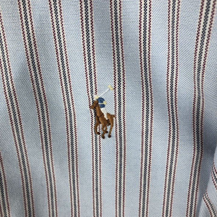 Ralph Lauren Classic Fit Long Sleeve Button Down Striped Shirt Men's XL cotton Blue type light blue Vintage Second Hand
