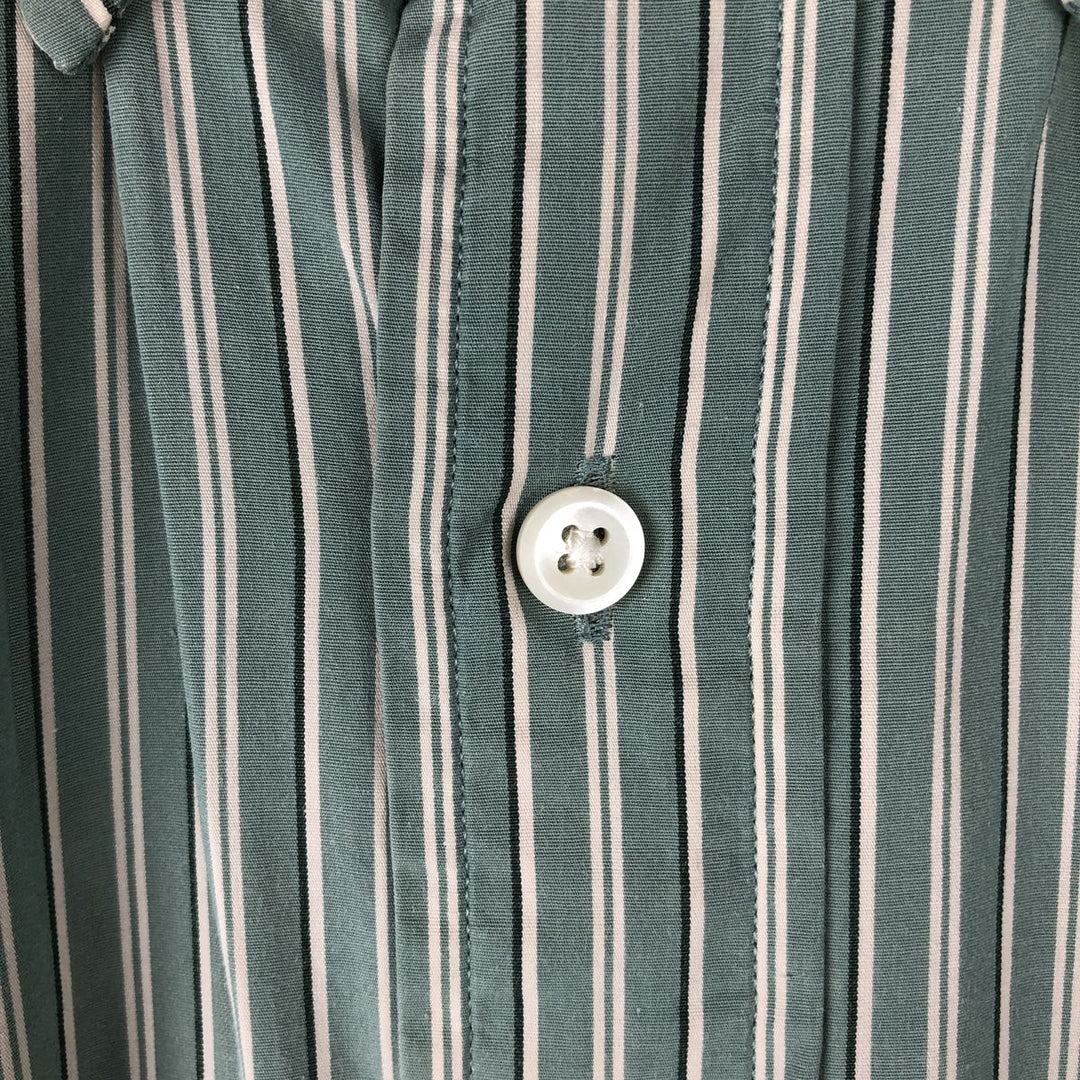 Ralph Lauren CUSTOM FIT long sleeve button down striped shirt men's size M cotton Mint green Vintage Second Hand