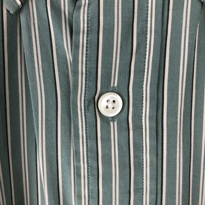 Ralph Lauren CUSTOM FIT long sleeve button down striped shirt men's size M cotton Mint green Vintage Second Hand