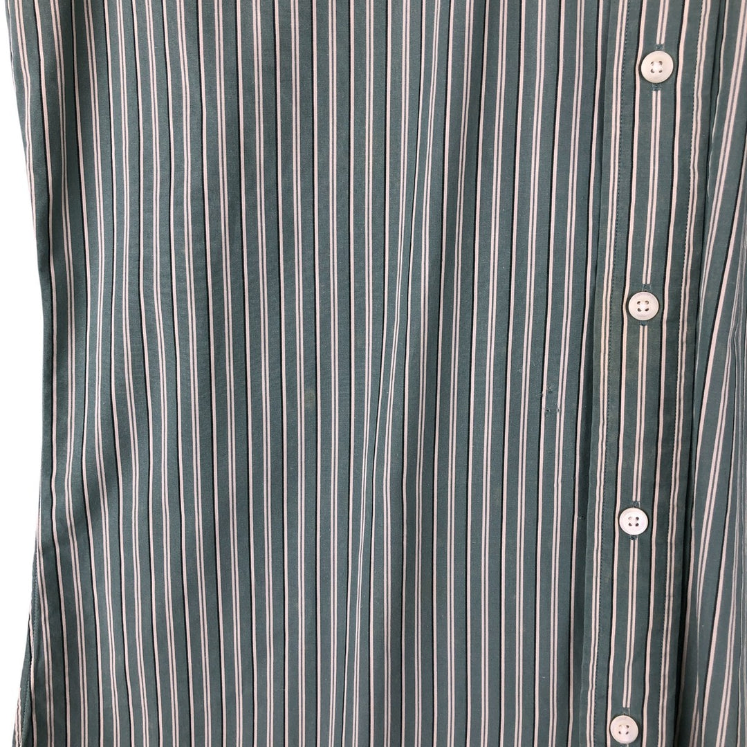Ralph Lauren CUSTOM FIT long sleeve button down striped shirt men's size M cotton Mint green Vintage Second Hand