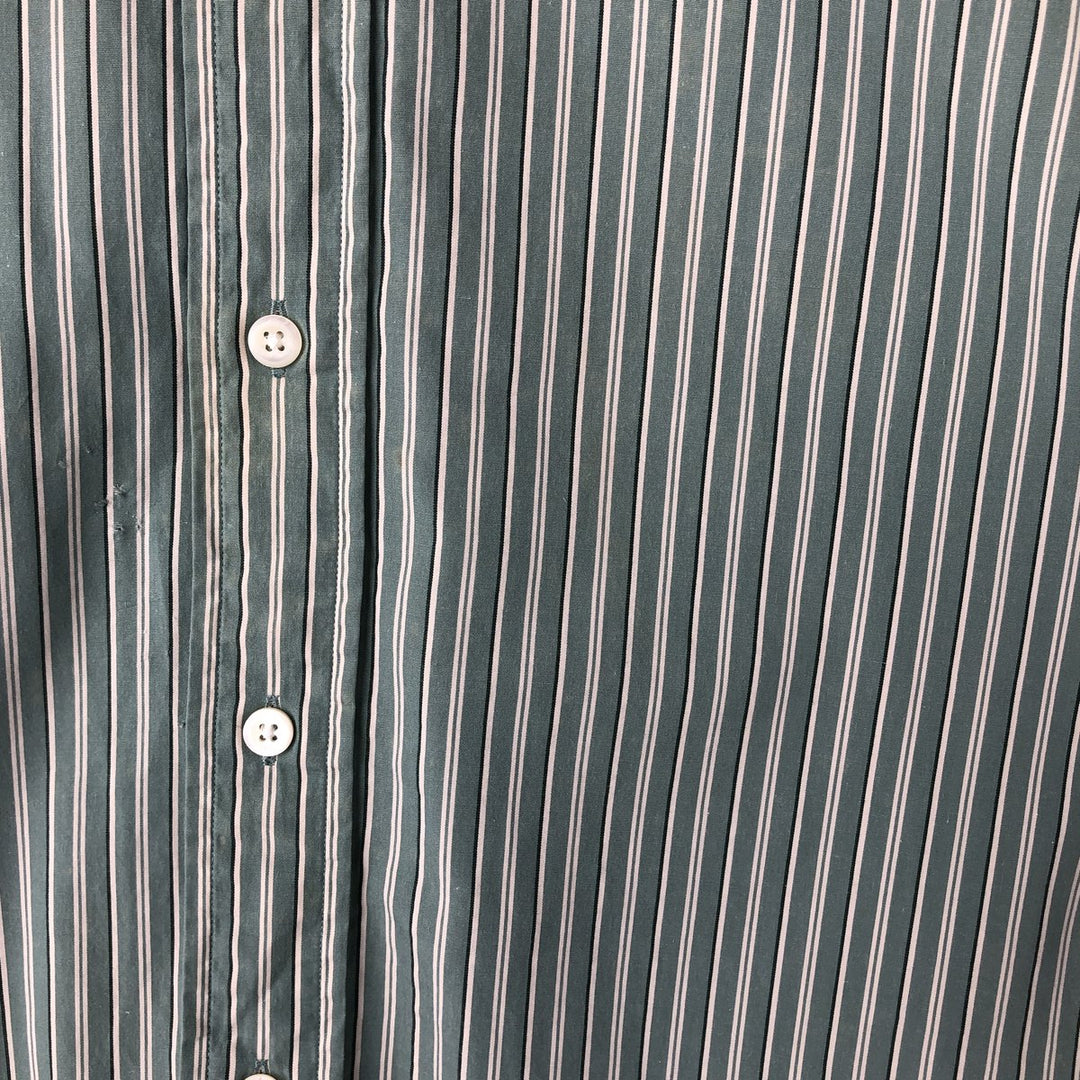 Ralph Lauren CUSTOM FIT long sleeve button down striped shirt men's size M cotton Mint green Vintage Second Hand