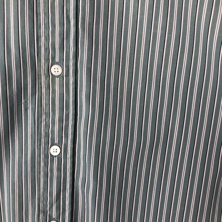 Ralph Lauren CUSTOM FIT long sleeve button down striped shirt men's size M cotton Mint green Vintage Second Hand