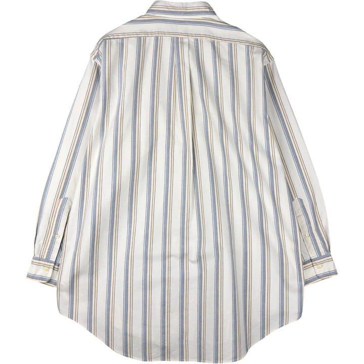 Ralph Lauren YARMOUTH Long Sleeve Button-Down Striped Shirt, Men's Size L cotton pale white type Vintage Second Hand