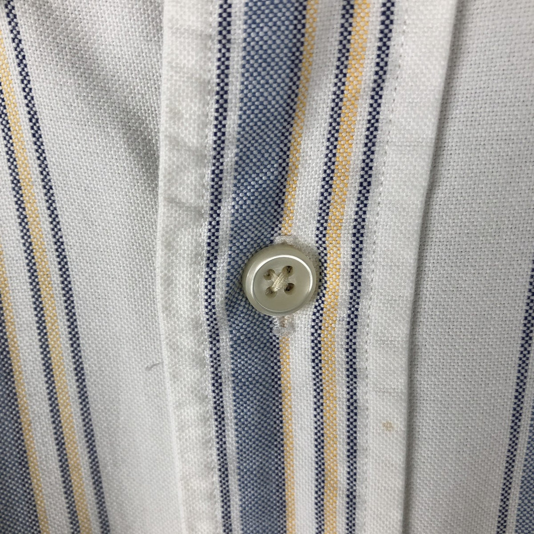 Ralph Lauren YARMOUTH Long Sleeve Button-Down Striped Shirt, Men's Size L cotton pale white type Vintage Second Hand