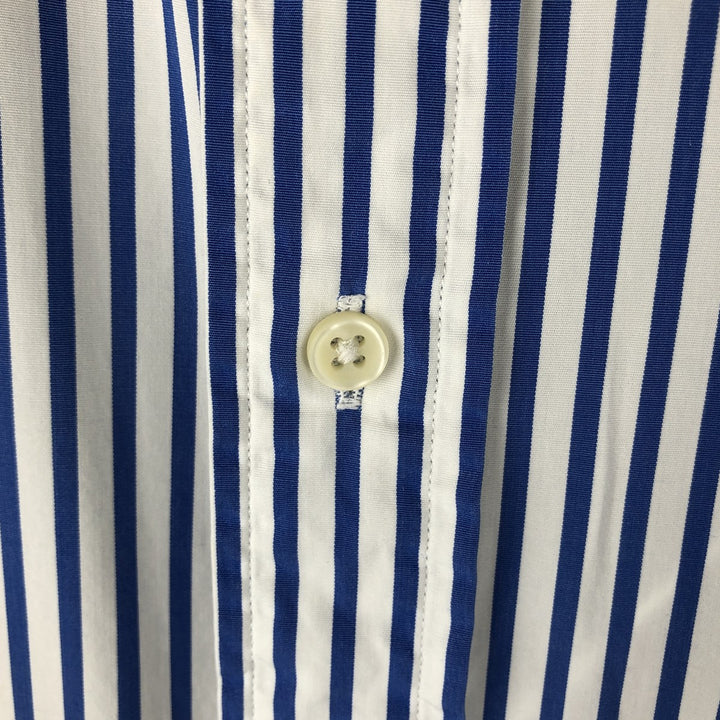 Ralph Lauren CUSTOM FIT long sleeve button down striped shirt men's XL size cotton white type Vintage Second Hand