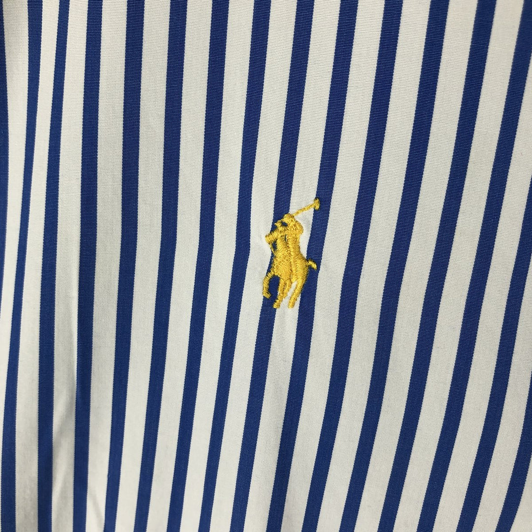Ralph Lauren CUSTOM FIT long sleeve button down striped shirt men's XL size cotton white type Vintage Second Hand