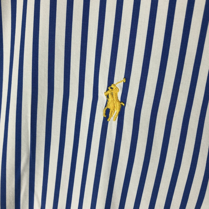 Ralph Lauren CUSTOM FIT long sleeve button down striped shirt men's XL size cotton white type Vintage Second Hand