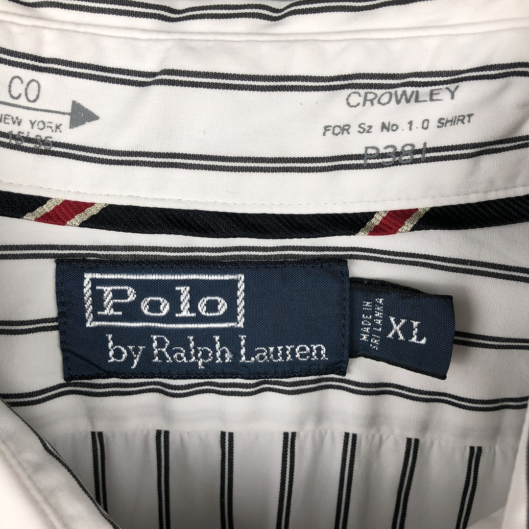 Ralph Lauren POLO by Ralph Lauren Long Sleeve Cotton Striped Shirt Men's XL cotton white type Vintage Second Hand