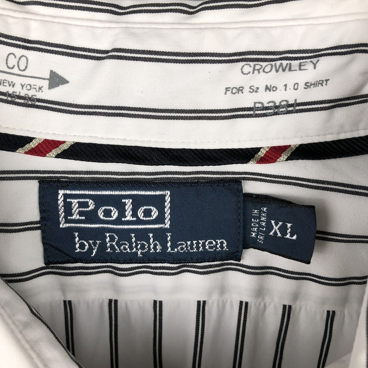 Ralph Lauren POLO by Ralph Lauren Long Sleeve Cotton Striped Shirt Men's XL cotton white type Vintage Second Hand