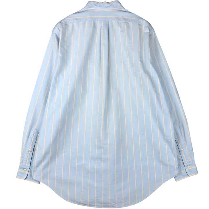 Ralph Lauren YARMOUTH Long Sleeve Button-Down Striped Shirt, Men's Size L cotton Blue type light blue Vintage Second Hand