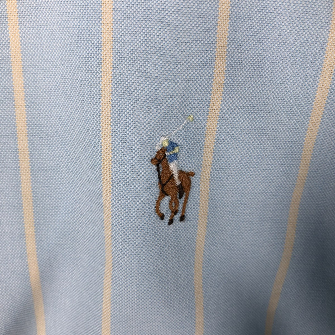 Ralph Lauren YARMOUTH Long Sleeve Button-Down Striped Shirt, Men's Size L cotton Blue type light blue Vintage Second Hand