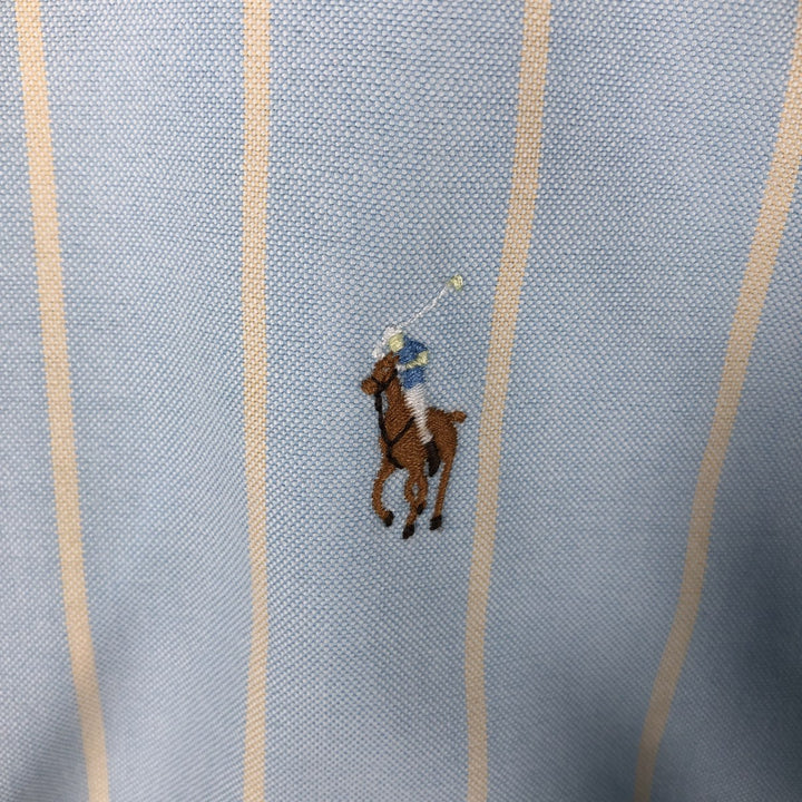 Ralph Lauren YARMOUTH Long Sleeve Button-Down Striped Shirt, Men's Size L cotton Blue type light blue Vintage Second Hand
