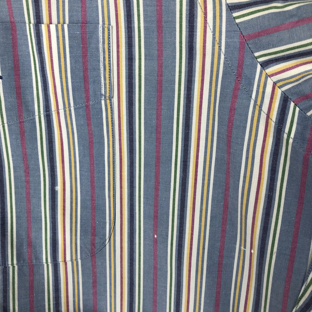 Ralph Lauren long sleeve button down striped shirt, men's size M cotton Blue type light blue Vintage Second Hand