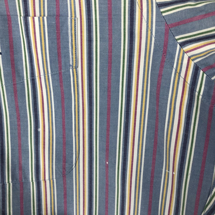 Ralph Lauren long sleeve button down striped shirt, men's size M cotton Blue type light blue Vintage Second Hand